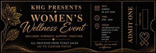 Elegant invitation for KHG Women's Wellness Event on 26 July 2026.